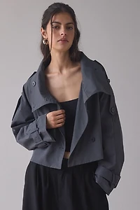 Lioness Blanc Cropped Trench Coat