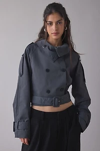 Lioness Blanc Cropped Trench Coat