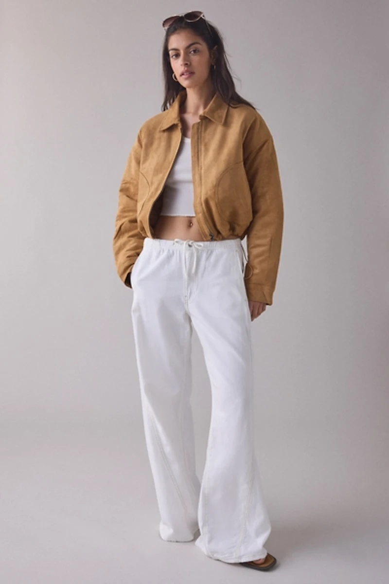 Lioness Serrano Camel Faux Suede Bomber Jacket