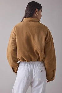 Lioness Serrano Camel Faux Suede Bomber Jacket