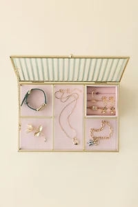 Fluted Glass Jewelry Box