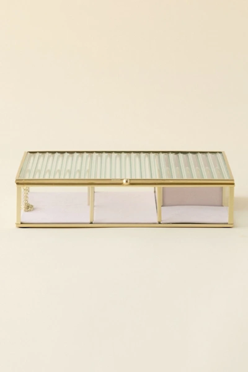Fluted Glass Jewelry Box