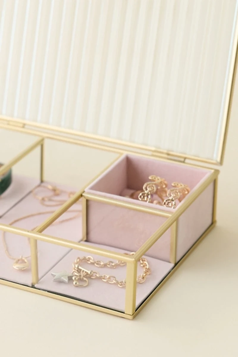 Fluted Glass Jewelry Box