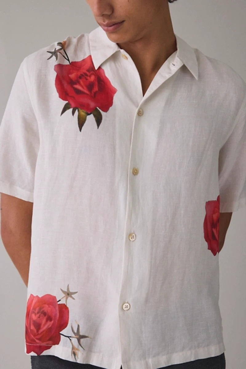 AllSaints Fleur Fazed Printed Boxy Resort Shirt