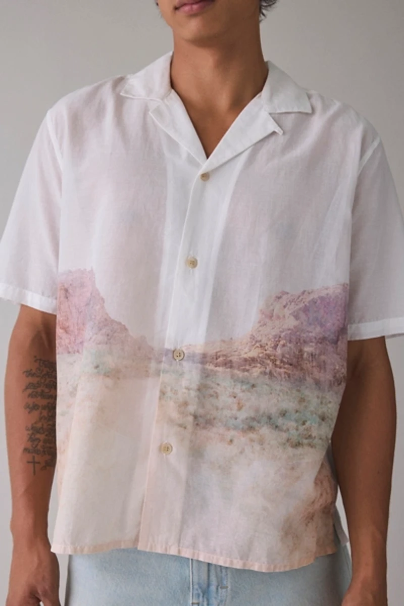 AllSaints Monument Photo Print Resort Shirt