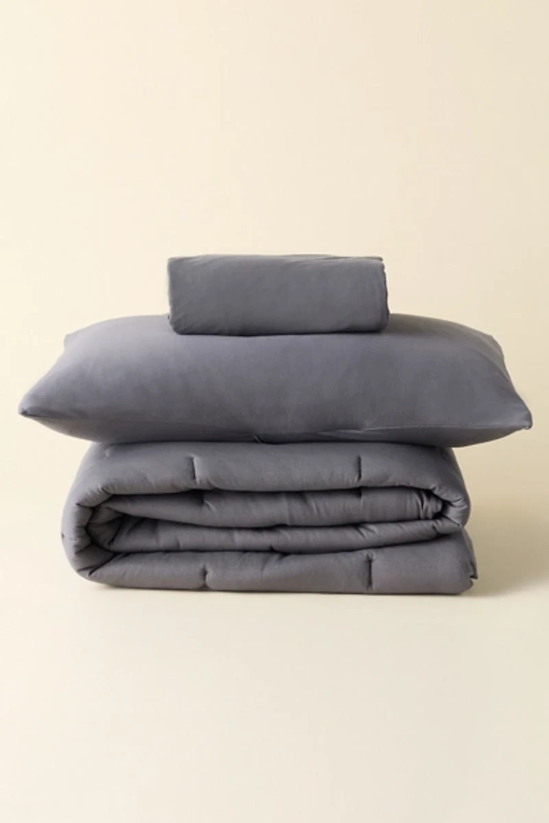 Soft Tee Jersey Pintuck Comforter Set