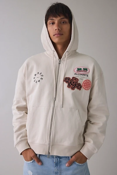 AllSaints Patcher Zip-Up Hoodie Sweatshirt