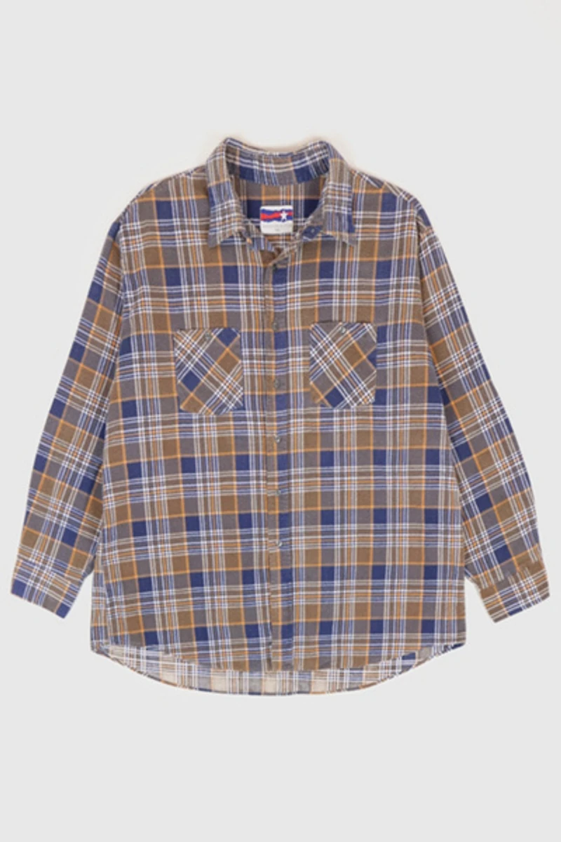 Vintage Flannel Button-Down Shirt