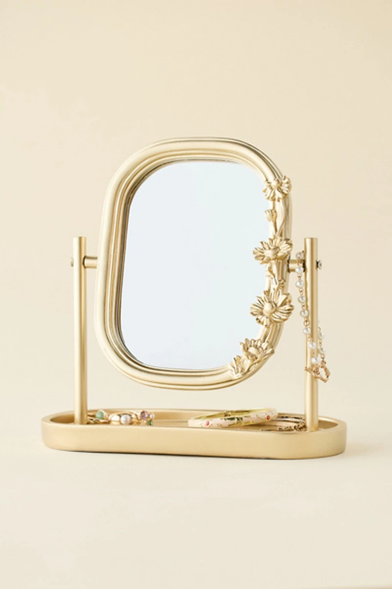 Fleur Catch-All Tray & Tabletop Swing Mirror