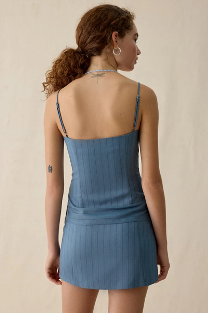 Lioness Glace Layered Neckline Belted Mini Dress