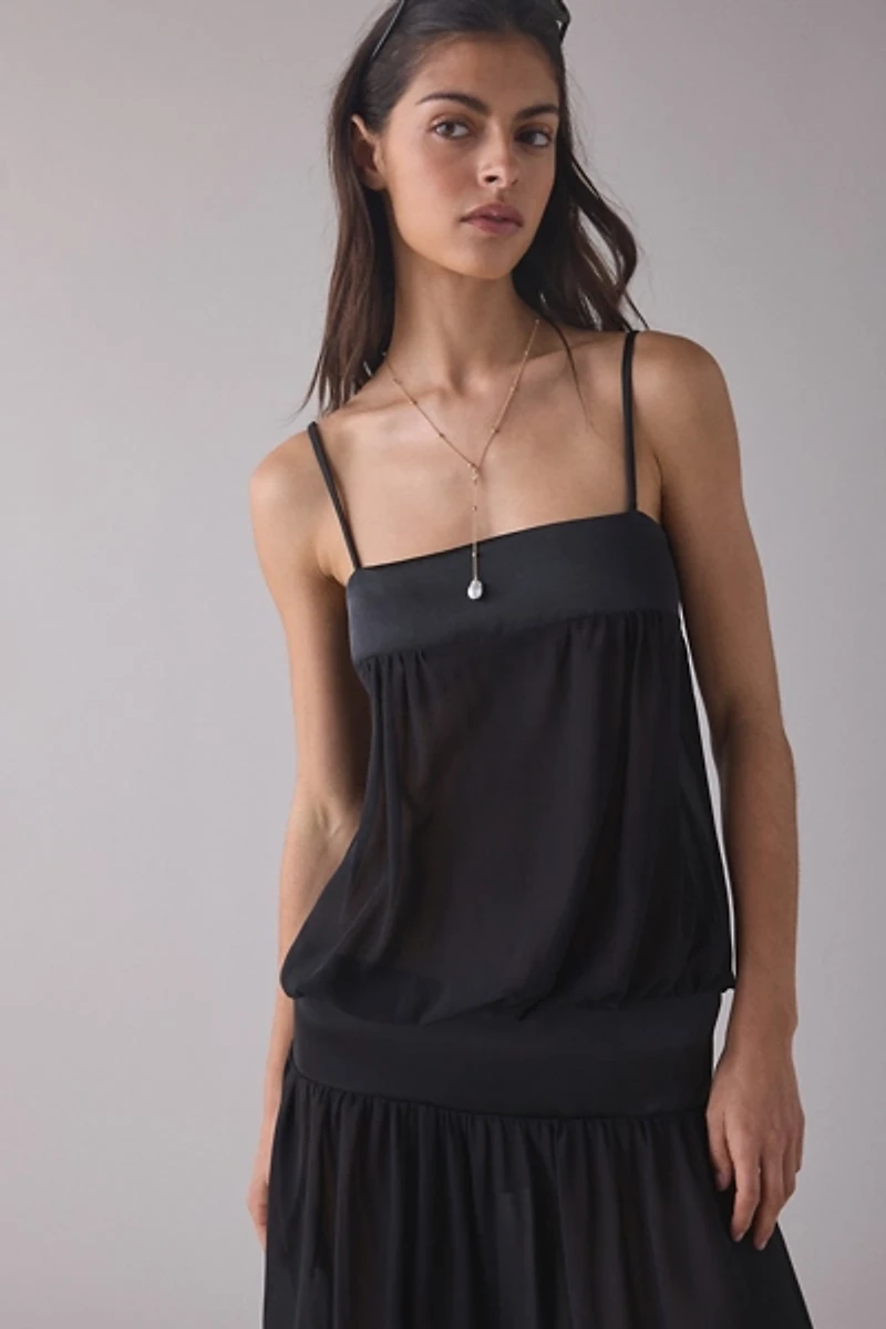 Lioness Gracia Sheer Chiffon Drop Waist Maxi Dress