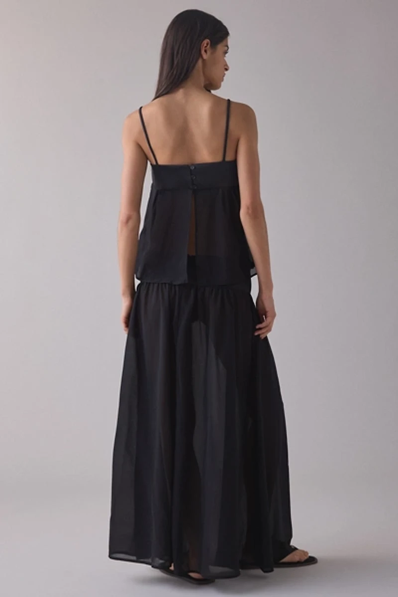 Lioness Gracia Sheer Chiffon Drop Waist Maxi Dress