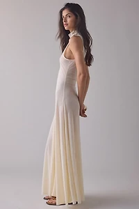 Lioness Last Light Sheer Mesh High Neck Maxi Dress