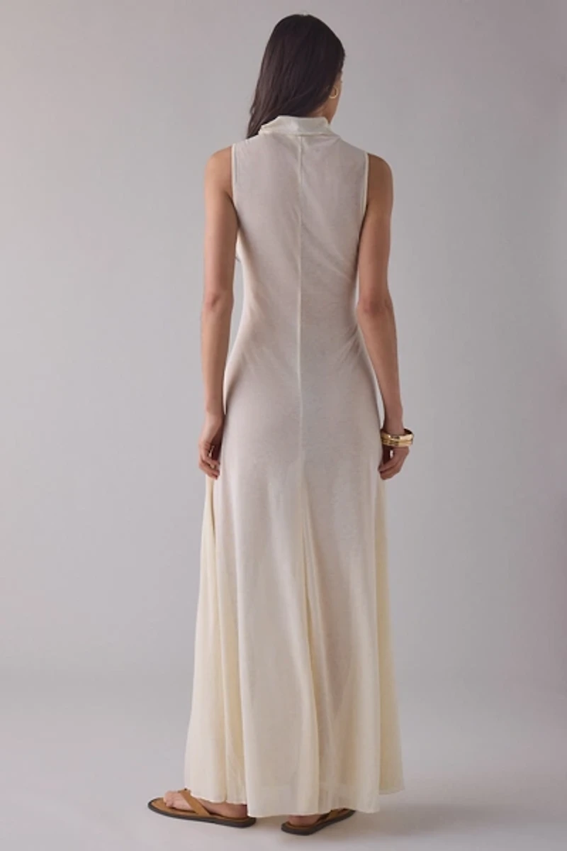 Lioness Last Light Sheer Mesh High Neck Maxi Dress