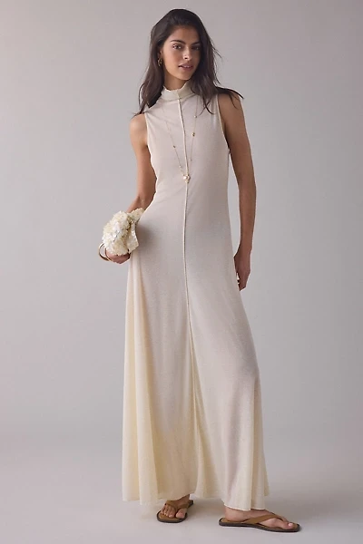 Lioness Last Light Sheer Mesh High Neck Maxi Dress