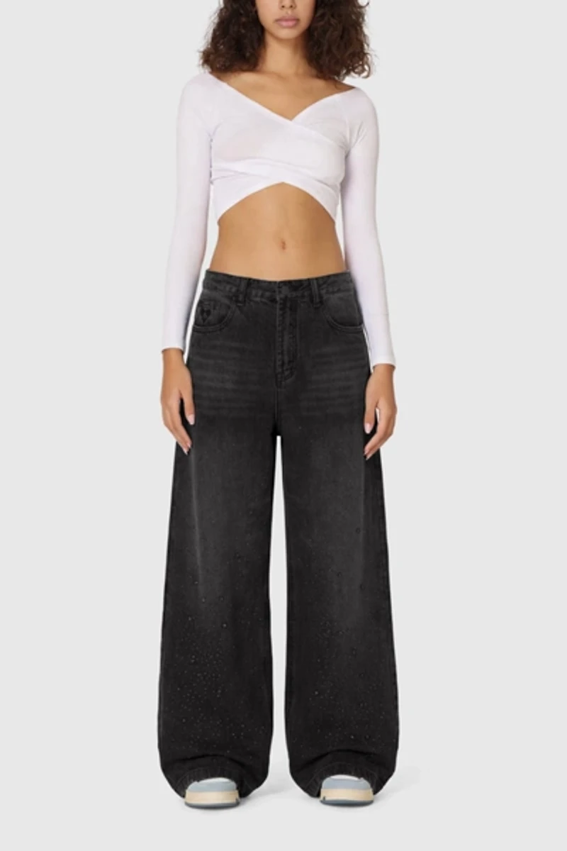 Aelfric Eden Rhinestone Baggy Jeans