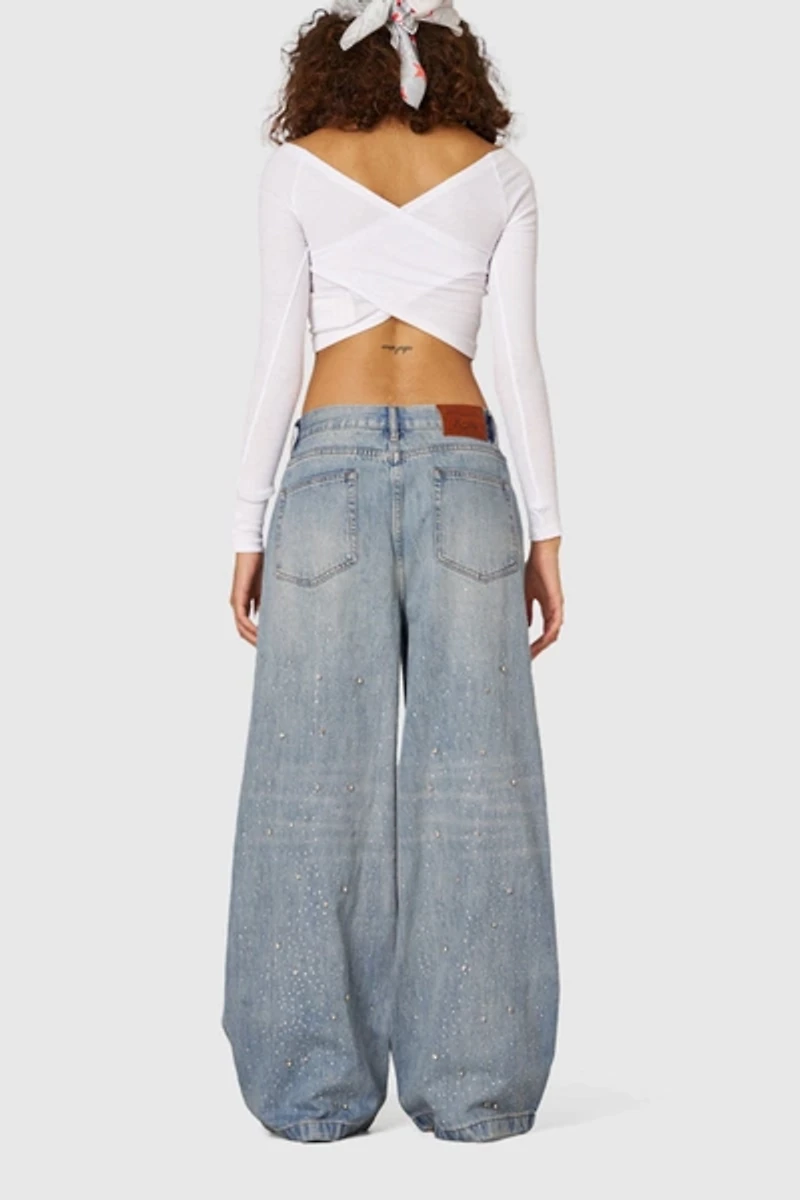 Aelfric Eden Rhinestone Baggy Jeans