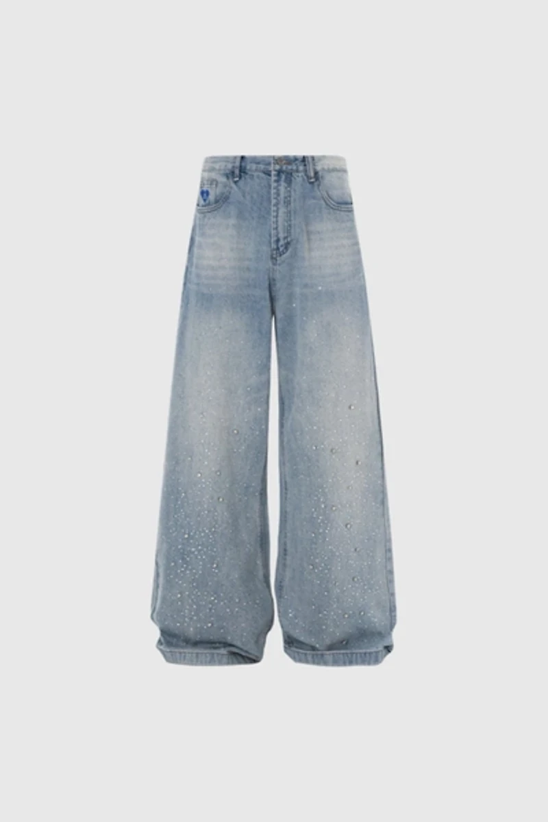 Aelfric Eden Rhinestone Baggy Jeans