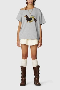 Aelfric Eden Dachshund Off-The-Shoulder Tee