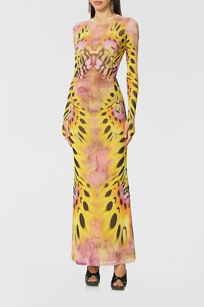 AFRM Tegan Butterfly Mesh Maxi Skirt