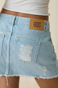 BDG All Destructed Denim Mini Skirt