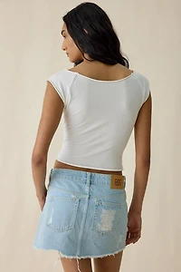BDG All Destructed Denim Mini Skirt