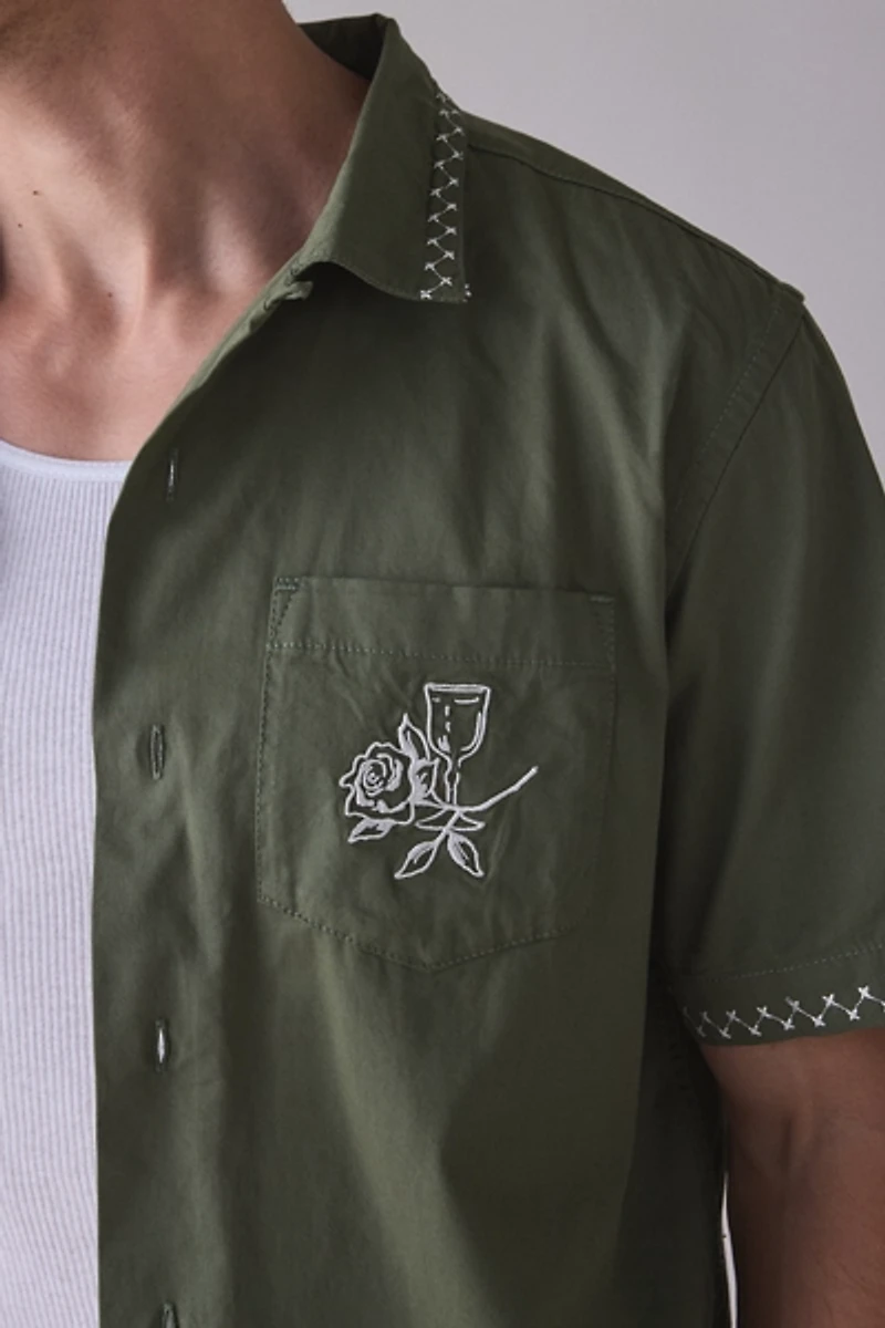Service Works Embroidered Border Short Sleeve Shirt