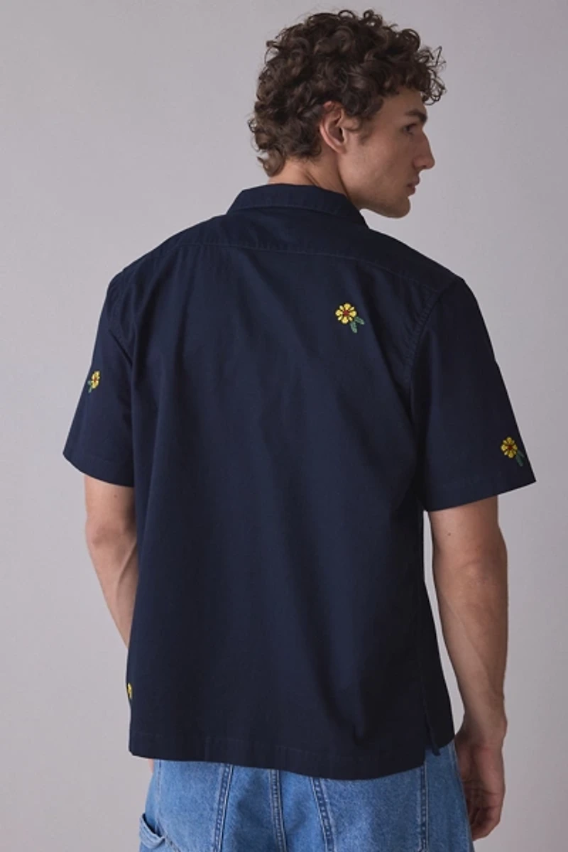 Service Works Cross Stitch Floral Short Sleeve Shirt