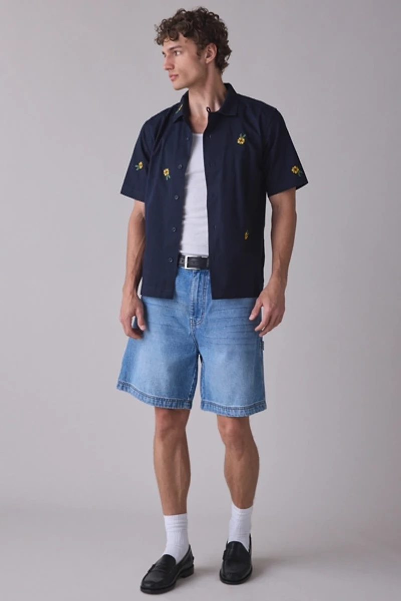 Service Works Cross Stitch Floral Short Sleeve Shirt