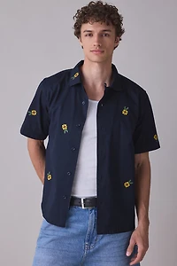 Service Works Cross Stitch Floral Short Sleeve Shirt