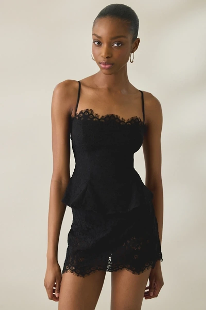 AFRM Ari Lace Peplum Cami Top