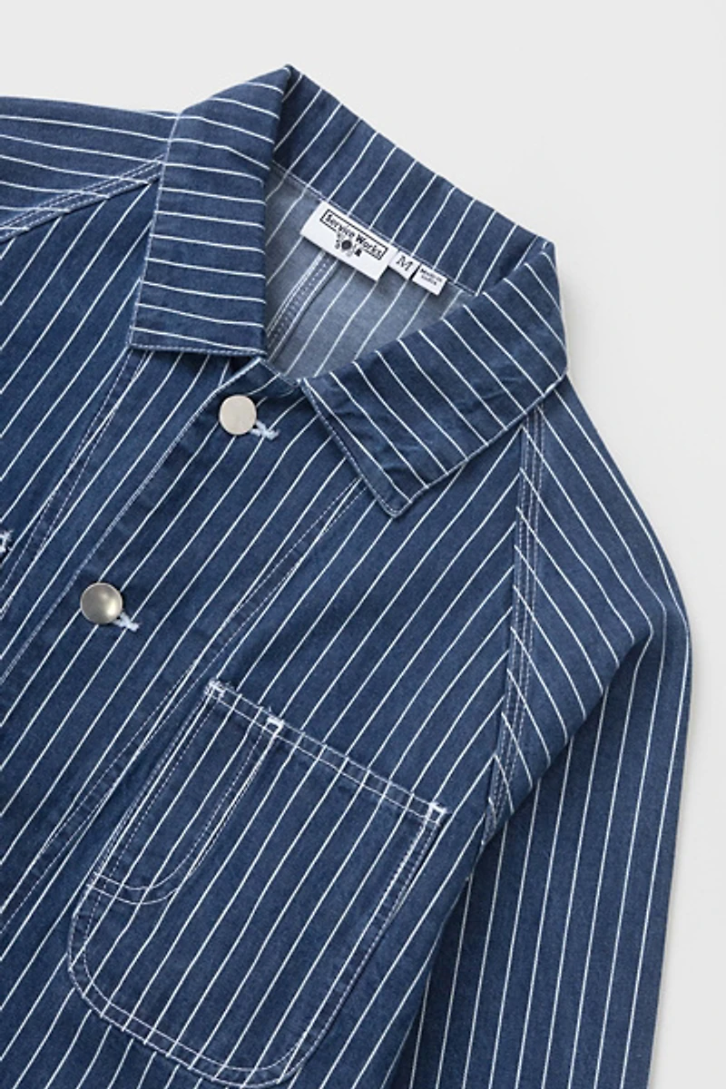 Service Works Pinstripe Denim Coverall Jacket