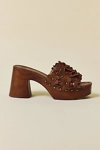 Frye & Co Wylie Flower Platform Slide Sandals