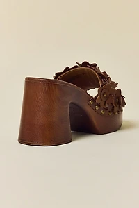 Frye & Co Wylie Flower Platform Slide Sandals