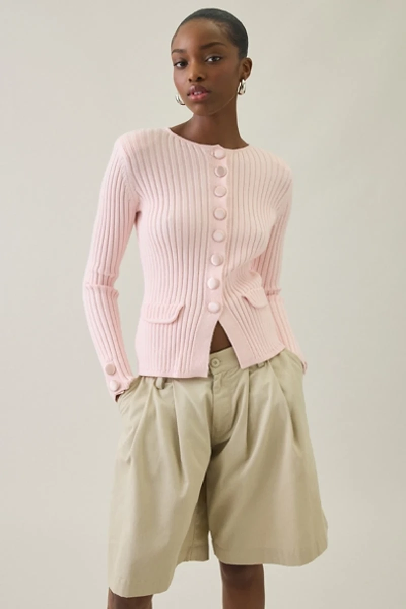 House Of Sunny Power Peggy Scarf Detail Cardigan