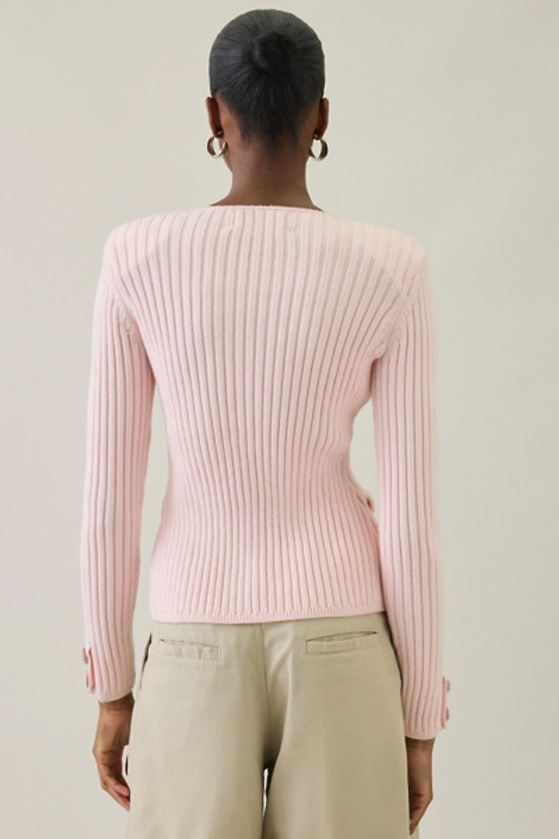 House Of Sunny Power Peggy Scarf Detail Cardigan
