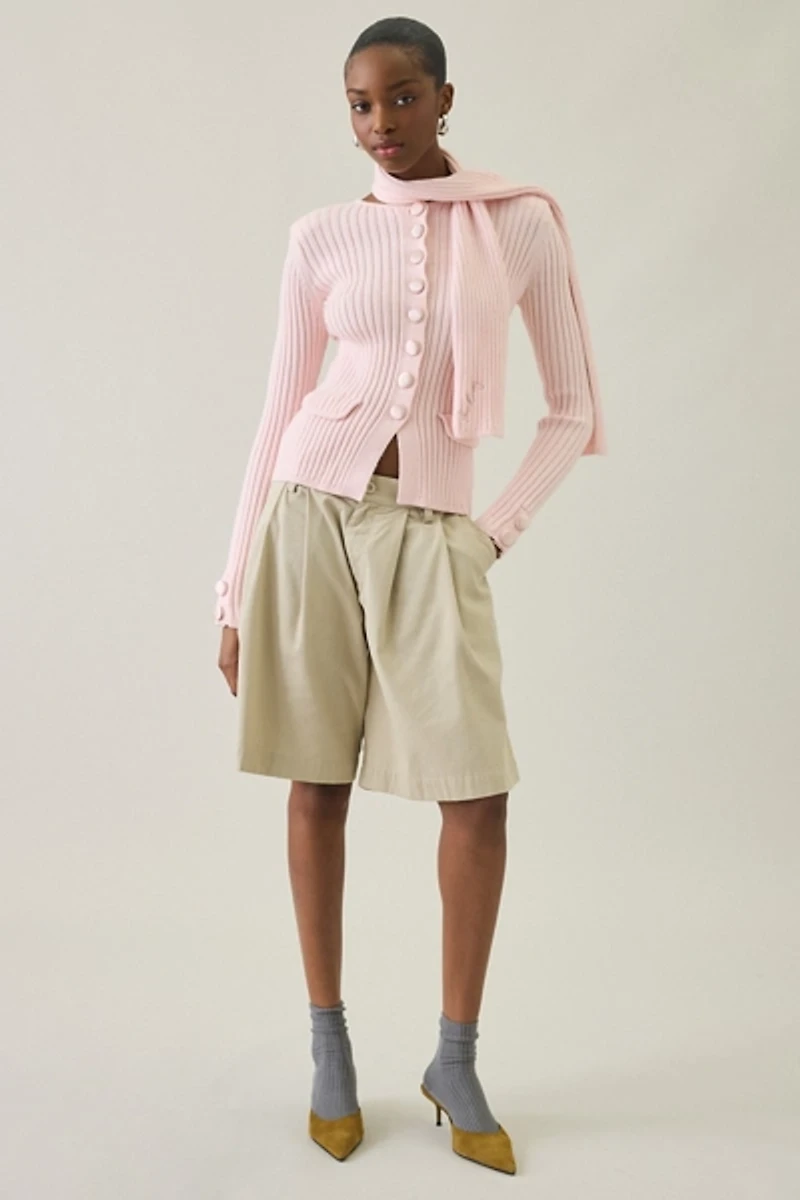 House Of Sunny Power Peggy Scarf Detail Cardigan