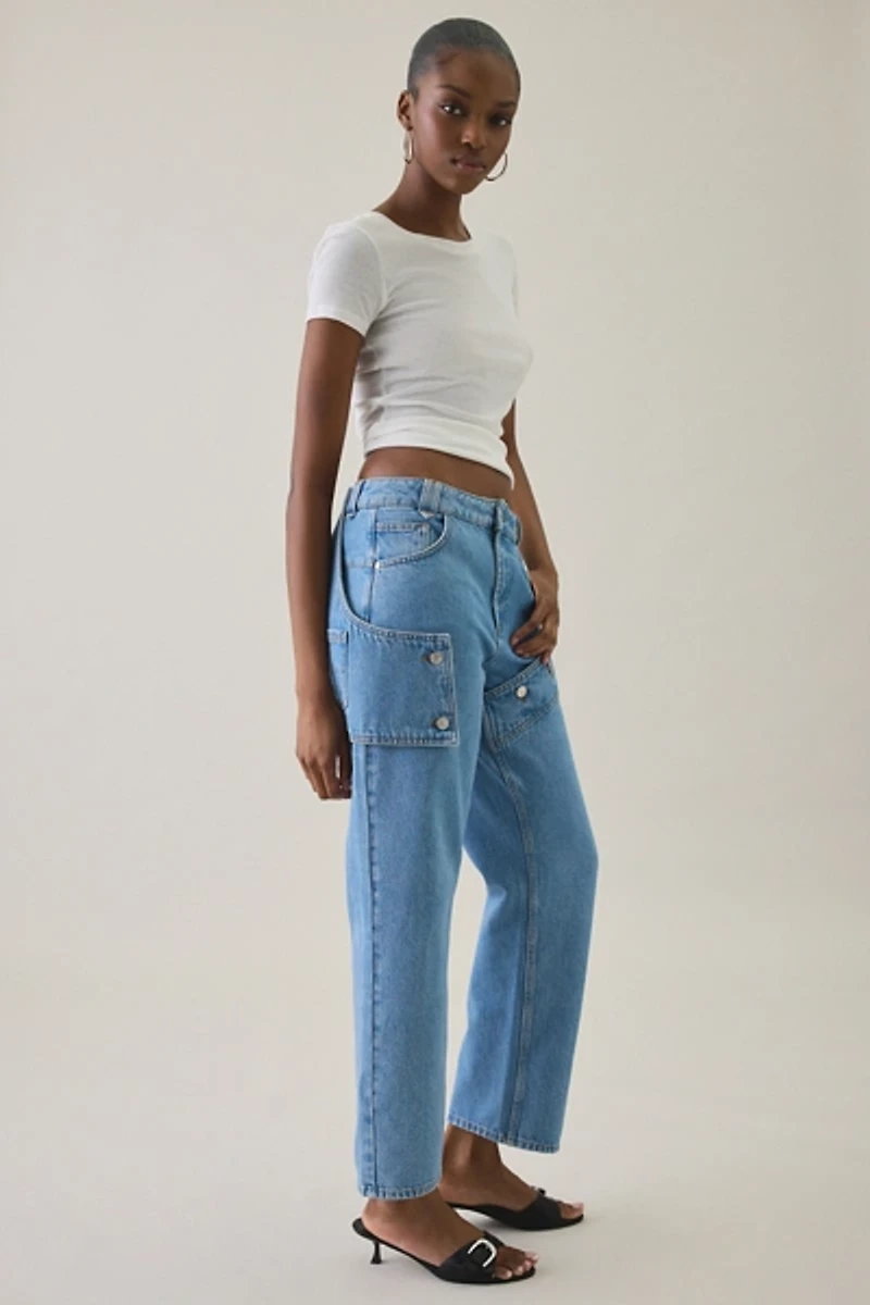 House Of Sunny Cowboy Asymmetric High-Rise Straight Leg Jeans