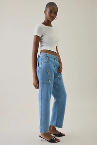 House Of Sunny Cowboy Asymmetric High-Rise Straight Leg Jeans