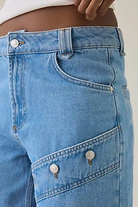 House Of Sunny Cowboy Asymmetric High-Rise Straight Leg Jeans