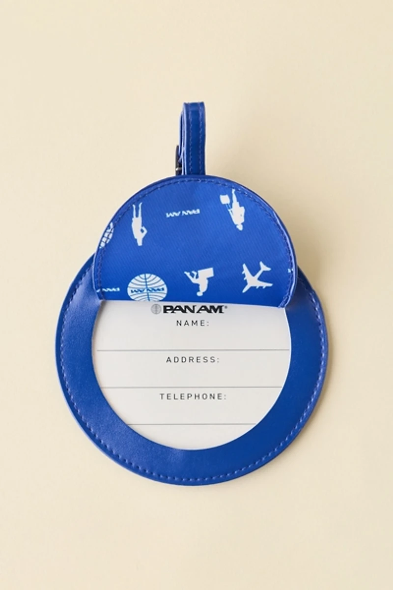 Pan Am Logo Faux Leather Luggage Tag