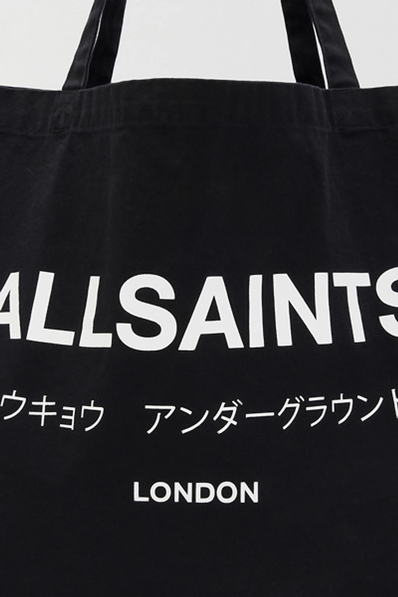 AllSaints Underground Logo Printed Tote Bag