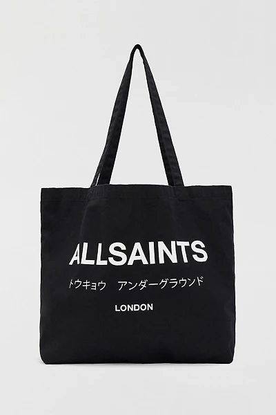 AllSaints Underground Logo Printed Tote Bag