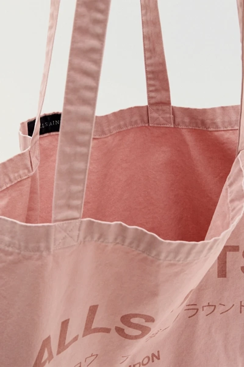 AllSaints Underground Logo Printed Tote Bag