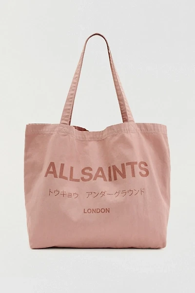 AllSaints Underground Logo Printed Tote Bag