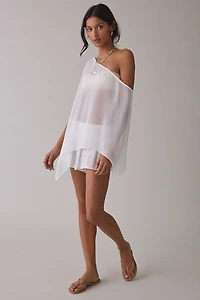 UO Fete Feeling Sheer Off-The-Shoulder Poncho