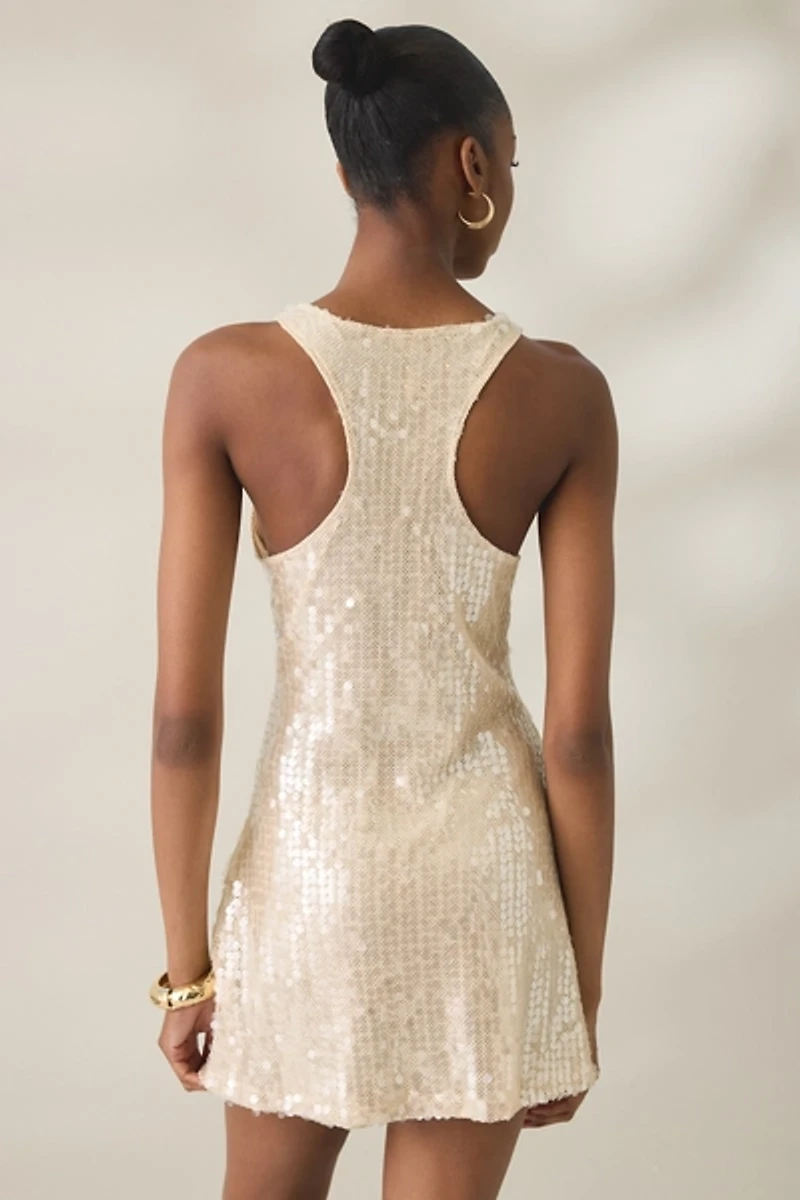 Motel Tasarna Cowl Neck Sequin Mini Dress