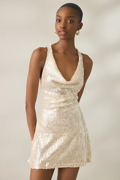 Motel Tasarna Cowl Neck Sequin Mini Dress