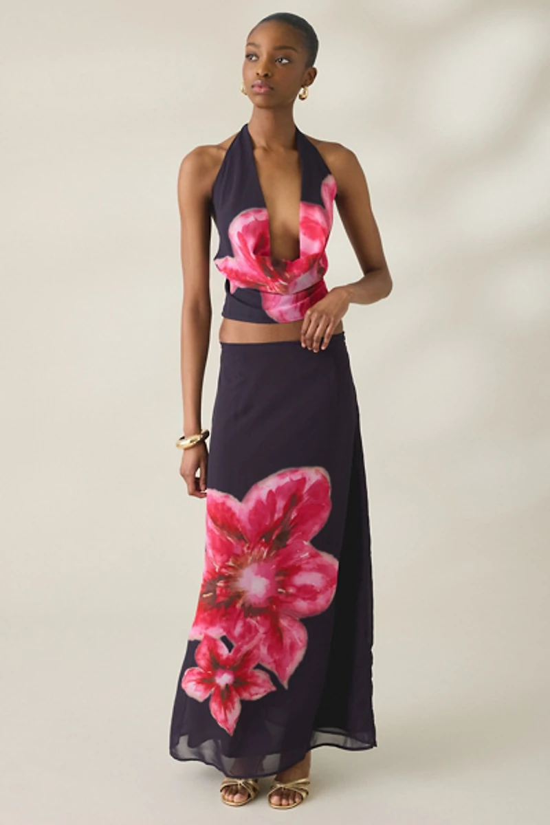 Motel Lurina Desert Flower Chiffon Maxi Skirt