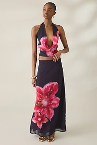 Motel Lurina Desert Flower Chiffon Maxi Skirt